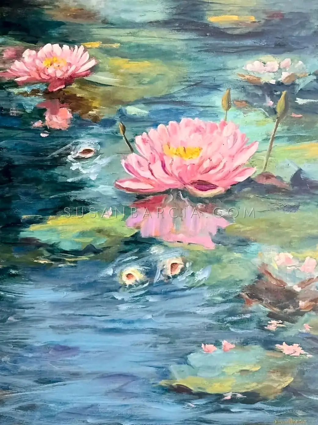 Lily Pond — original painting by Susan Barcia