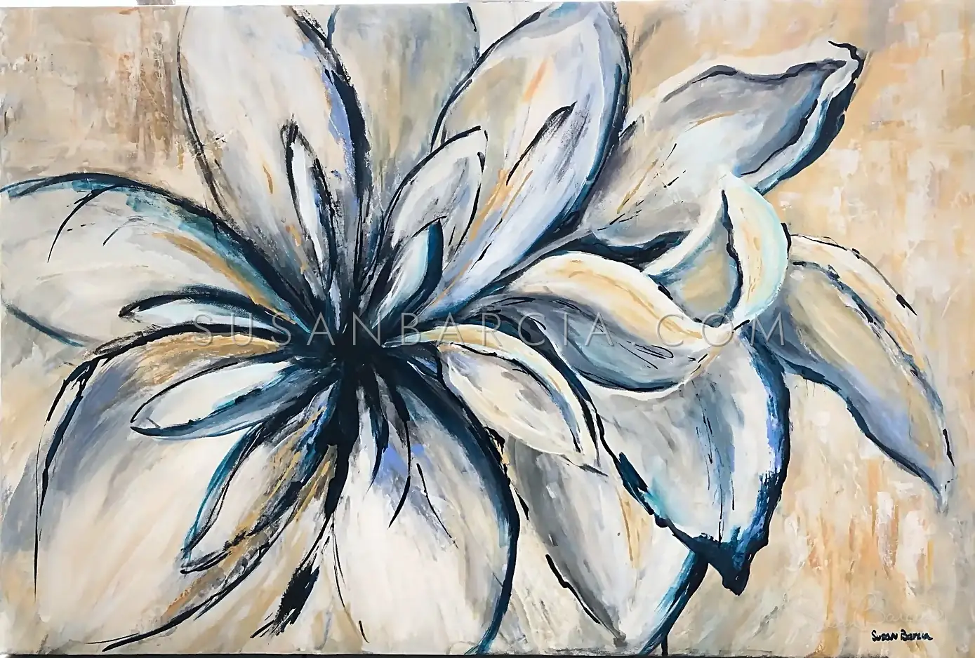 Indigo Bloom — original painting by Susan Barcia