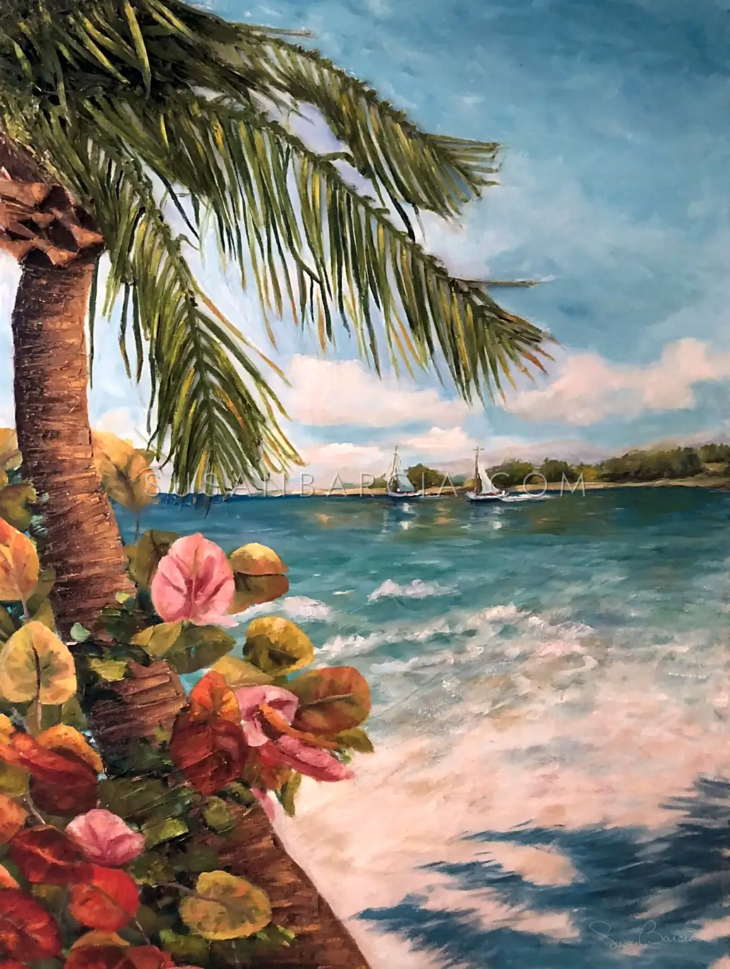 Sea Grape Shore — original painting by Susan Barcia