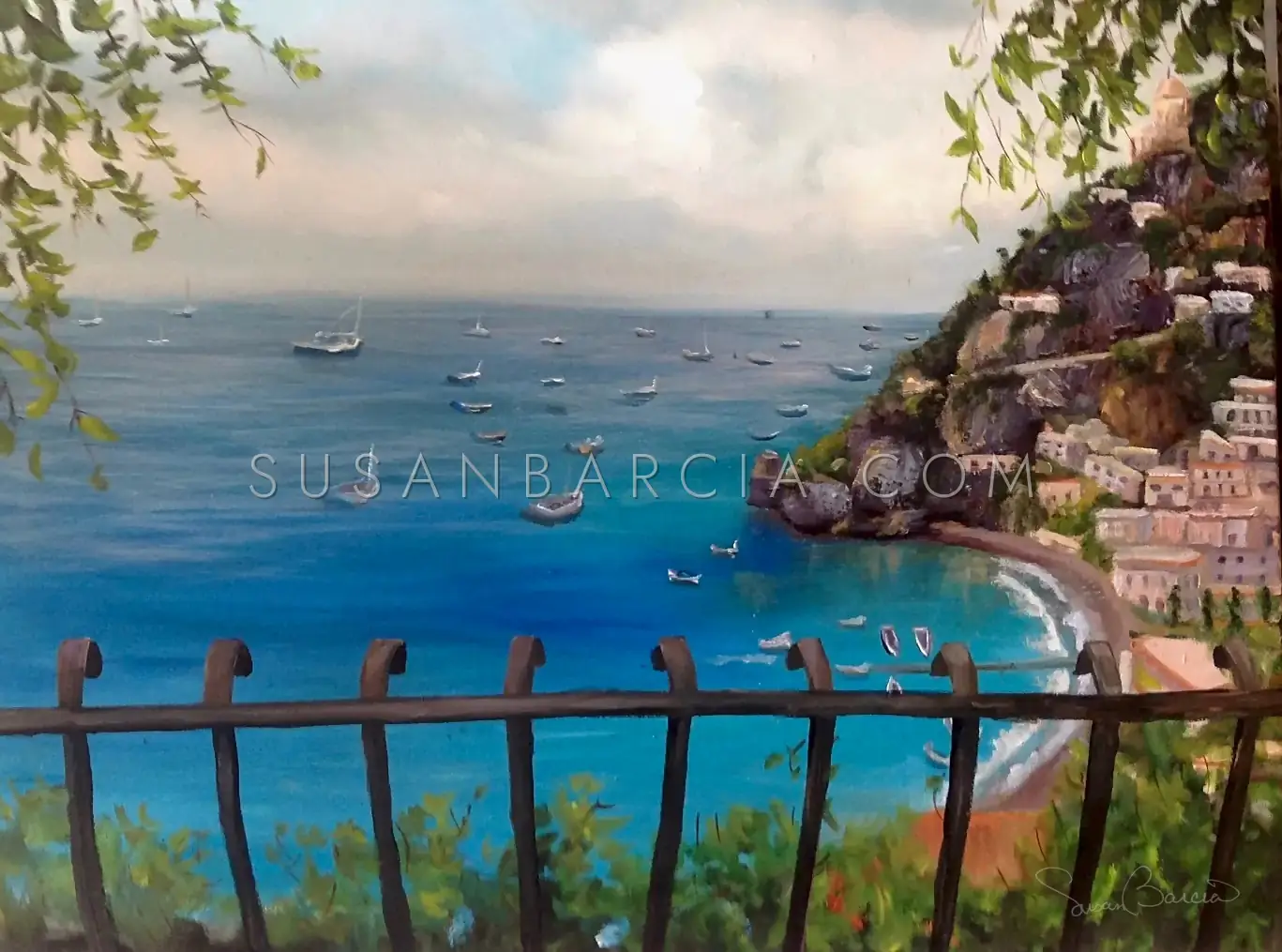 Positano Overlook — original painting by Susan Barcia