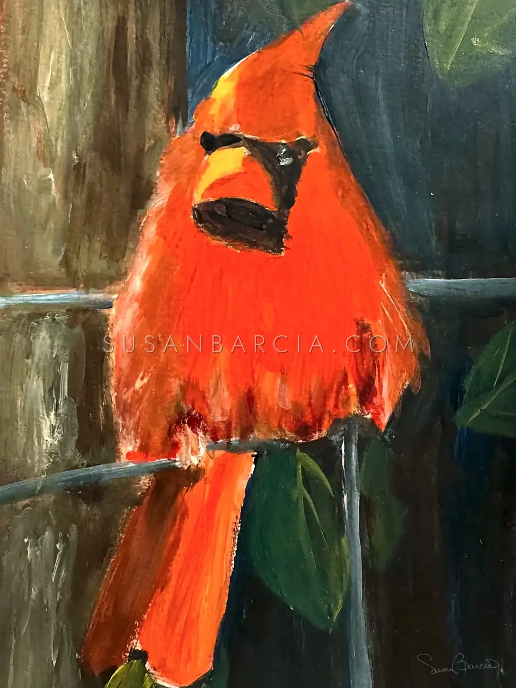 The Cardinal — original painting by Susan Barcia