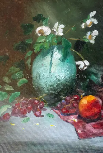 Cherries & Blossoms — original painting by Susan Barcia