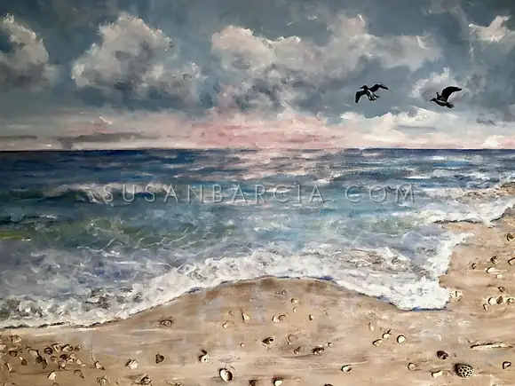 Shell Seekers — original painting by Susan Barcia