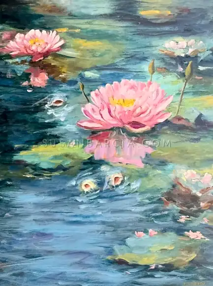 Lily Pond — original painting by Susan Barcia