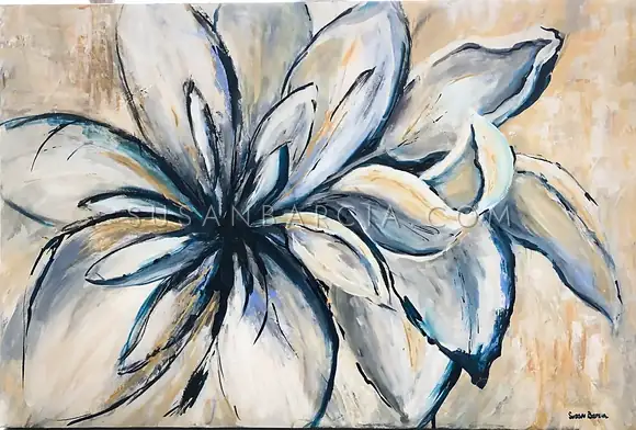 Indigo Bloom — original painting by Susan Barcia