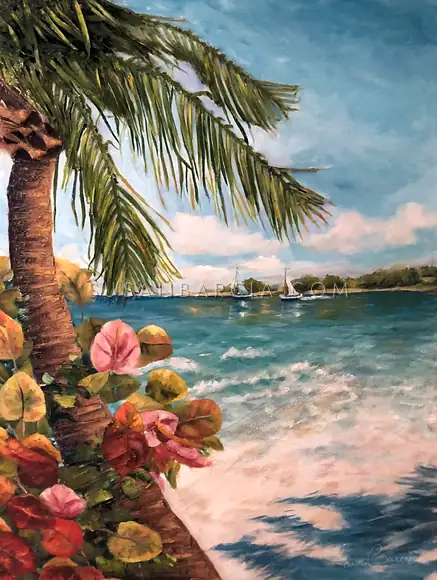 Sea Grape Shore — original painting by Susan Barcia