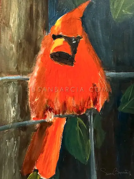 The Cardinal — original painting by Susan Barcia